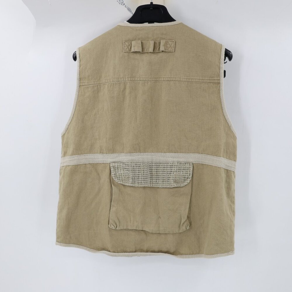 Bugle Boy Vest Mens medium Tactical Vest Cargo Hunting safari photo Khaki Cotton - Picture 5 of 12
